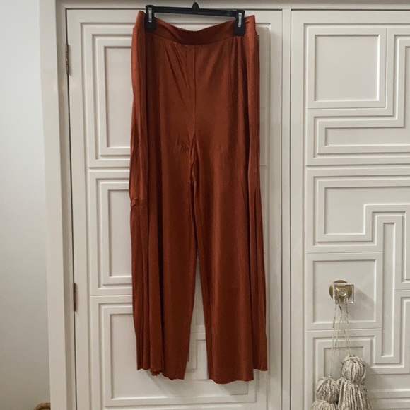 Maeve Elegant Rust Wide-Leg Pants - Picture 2 of 2